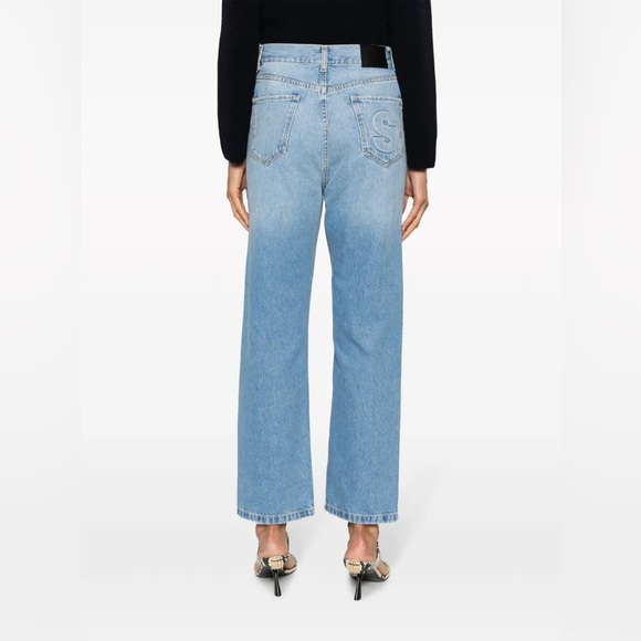 Sandro Logo Embroidered Straight Leg Jeans Size 34(US2) $320 - Picture 1 of 14